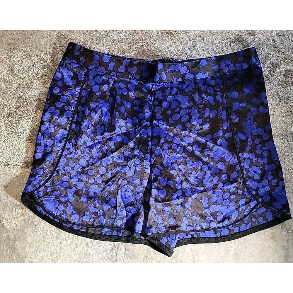 Intermix Silk  Shorts Womens Blue/Black   Size P Small Abstract